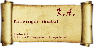 Kilvinger Anatol névjegykártya